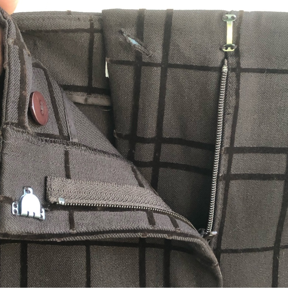 Talbots Stretch Plaid Pattern Flat Front Brown Pa… - image 4